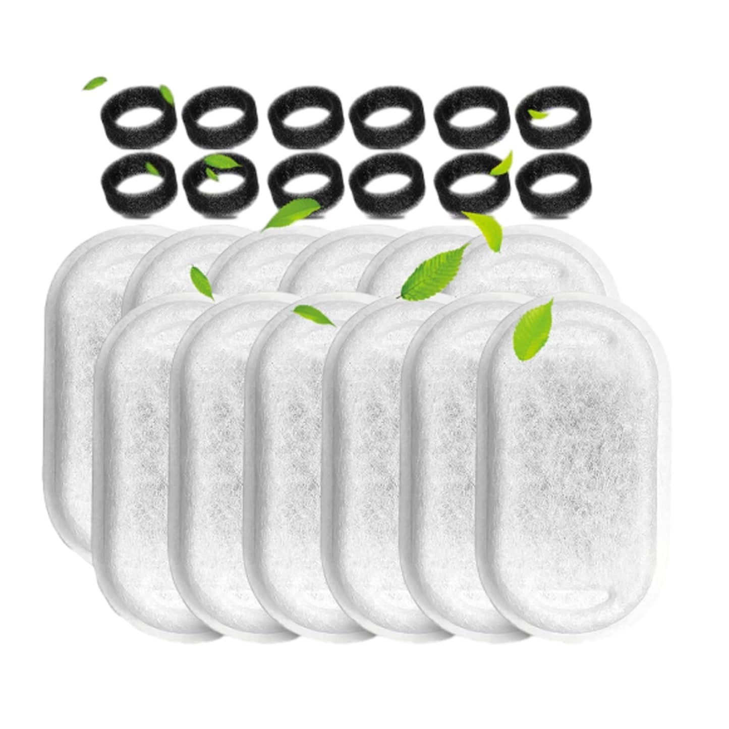 24-Pack Cat Water Fountain Filters Replacement - Compatible with Most Pet Fountains